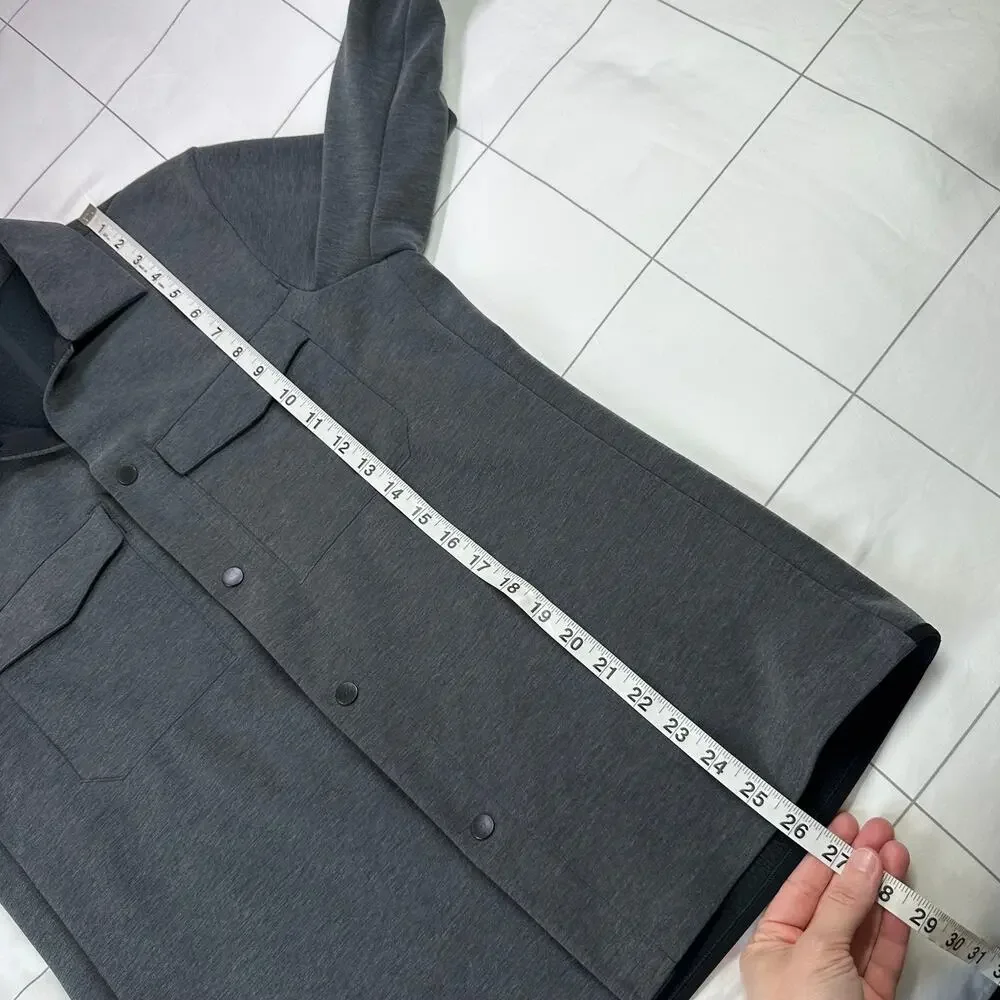 Lululemon Shirt Jacket Mens XS Gray Gridliner Fleece Overshirt Commute City Snap
